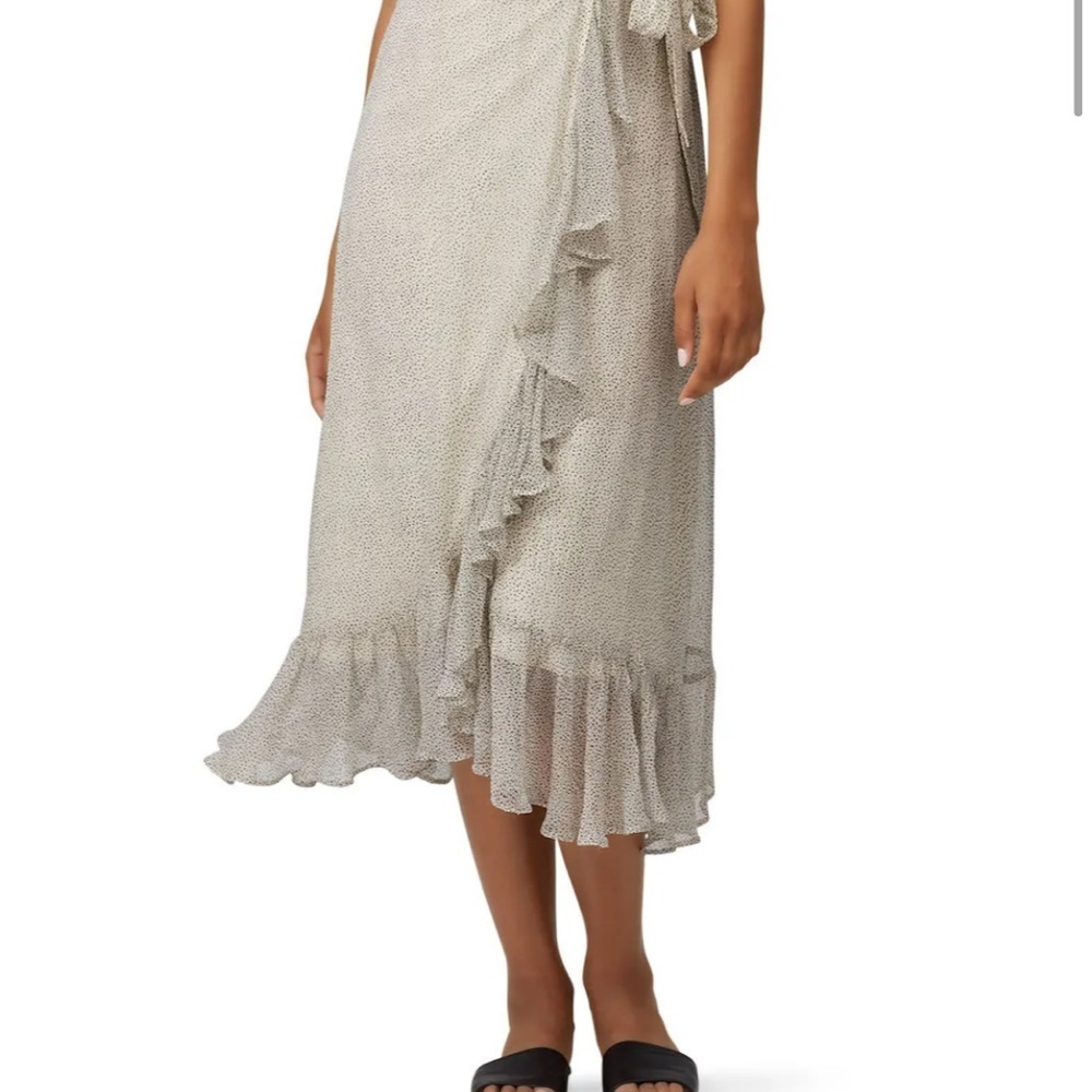 All Saints Dayla Speckled Cream Asymmetrical Dress - Picture 4 of 5